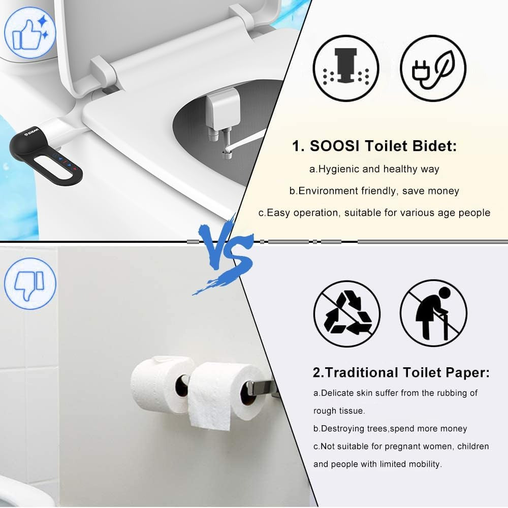 Bathroom Non Electric Dual Nozzle Bidet Toilet Washer Bidet Hygienic Self Washing Bidet