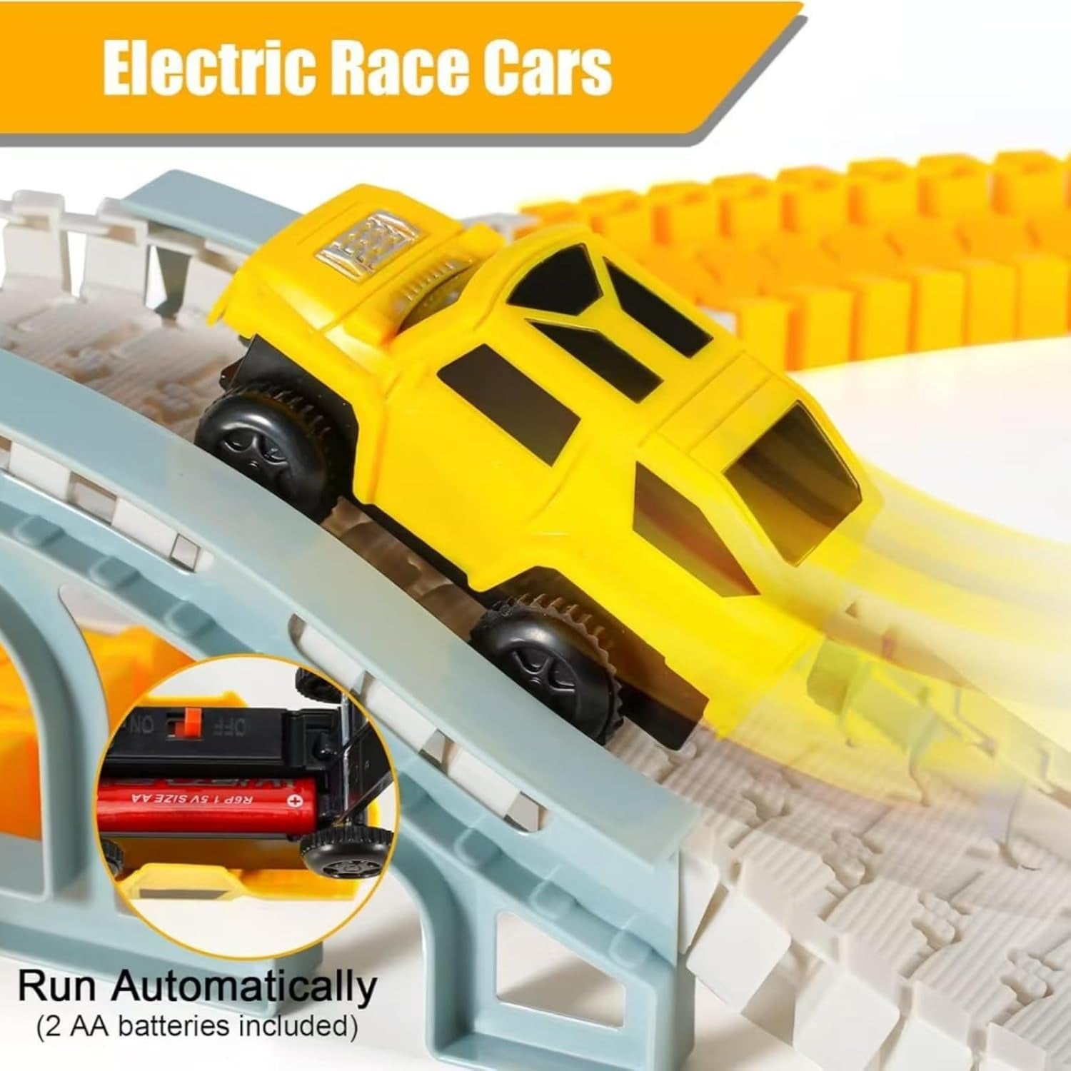 Battery-Powered Electric Race Car Track, Safe for Ages 3+, Easy to Assemble