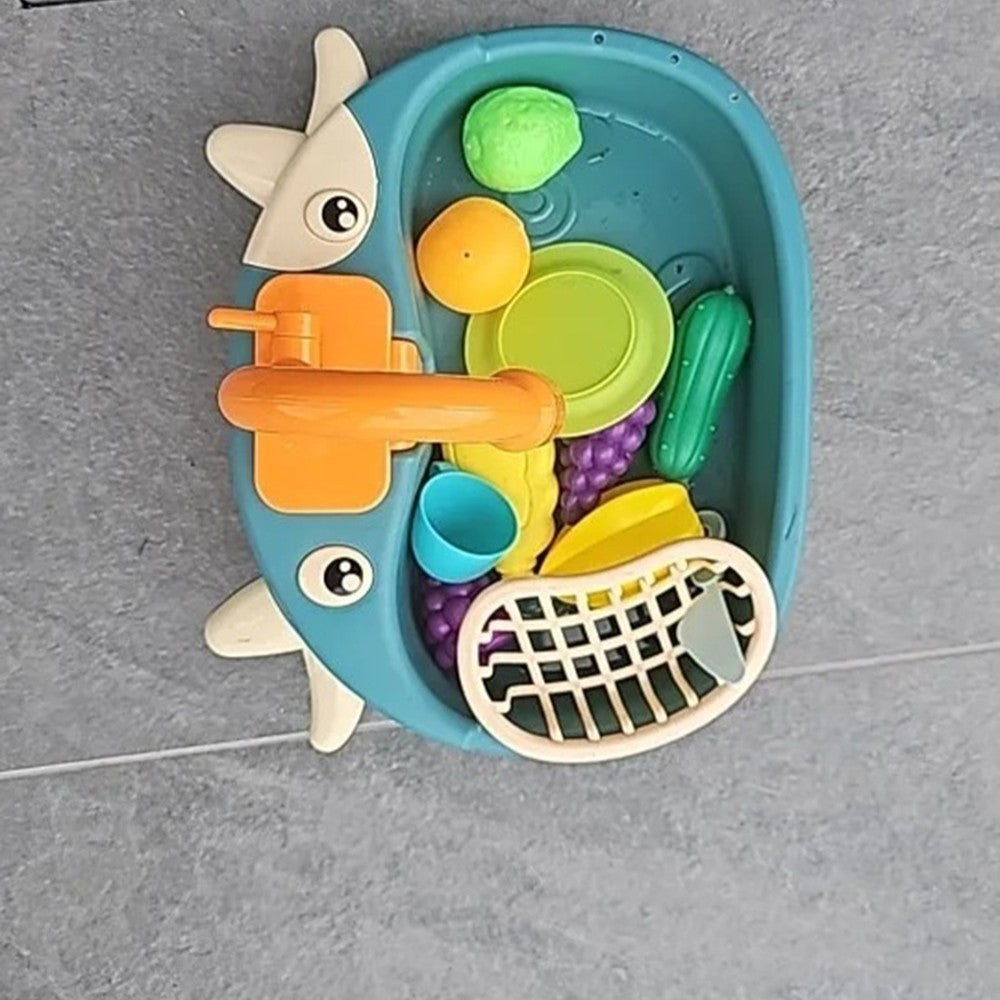 Battery Kitchen Sink Toy with Realistic Water Circulation, ABS plastic, Safe for Ages 3+