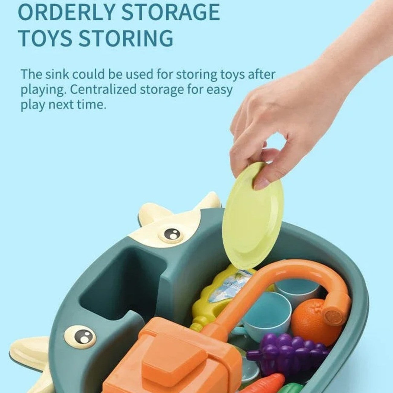 Battery Kitchen Sink Toy with Realistic Water Circulation, ABS plastic, Safe for Ages 3+