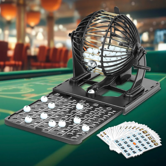 Bingo Lottery Machine Game Set, Classic Cage with Balls & Tray, Safe for Ages 3+