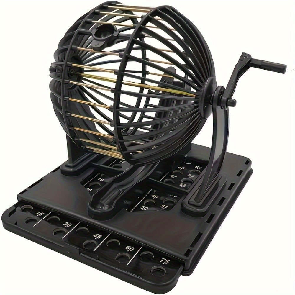 Bingo Lottery Machine Game Set, Classic Cage with Balls & Tray, Safe for Ages 3+