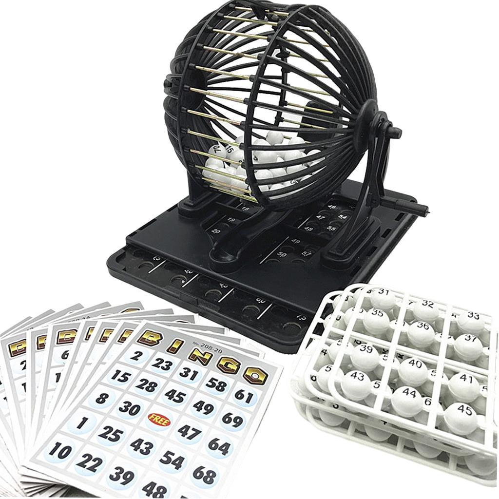 Bingo Lottery Machine Game Set, Classic Cage with Balls & Tray, Safe for Ages 3+