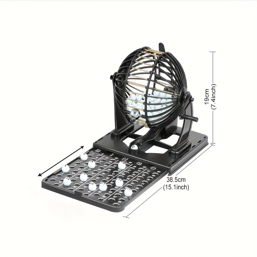 Bingo Lottery Machine Game Set, Classic Cage with Balls & Tray, Safe for Ages 3+