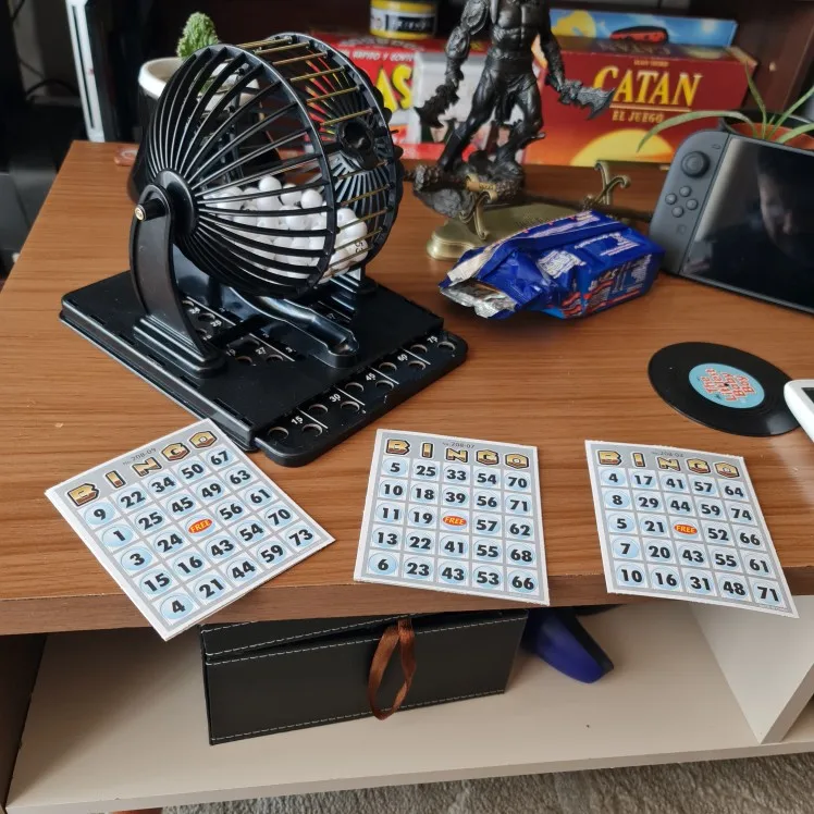 Bingo Lottery Machine Game Set, Classic Cage with Balls & Tray, Safe for Ages 3+