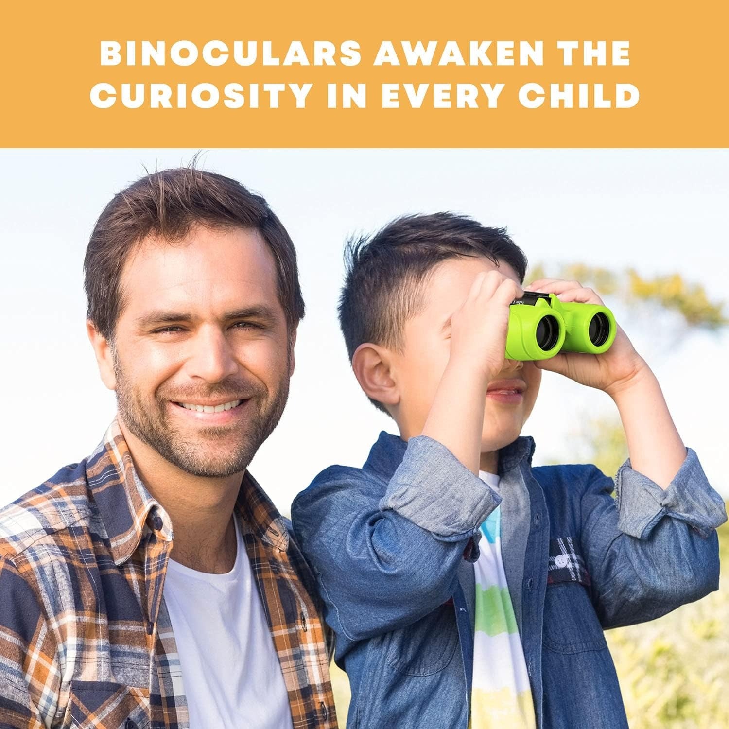 Binoculars for Kids Lightweight Outdoor Adventure with Magnifying Glass & Compass, Educational Toy Gift for Ages 4+