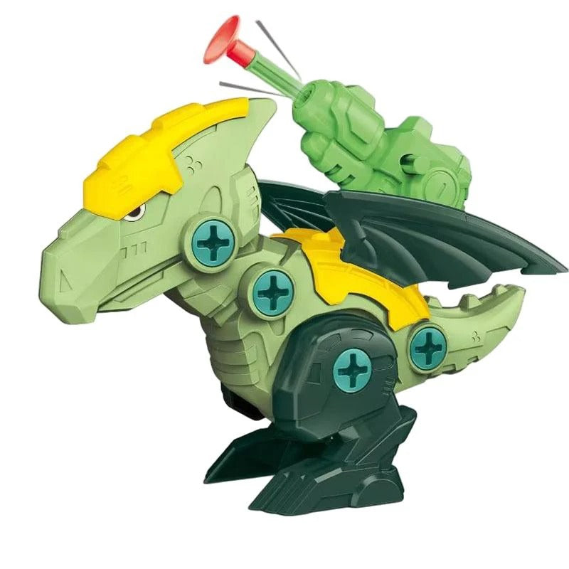 Build & Blast Dinosaur Adventure Set with Foam Bullet Launcher, Easy to Assemble and Disassemble, Safe for Ages 3+