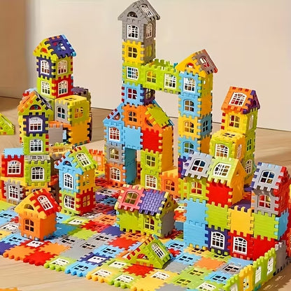 Building Block House with Plastic Block Assembly, Educational Construction Play, Without Batteries, Safe for Ages 3+