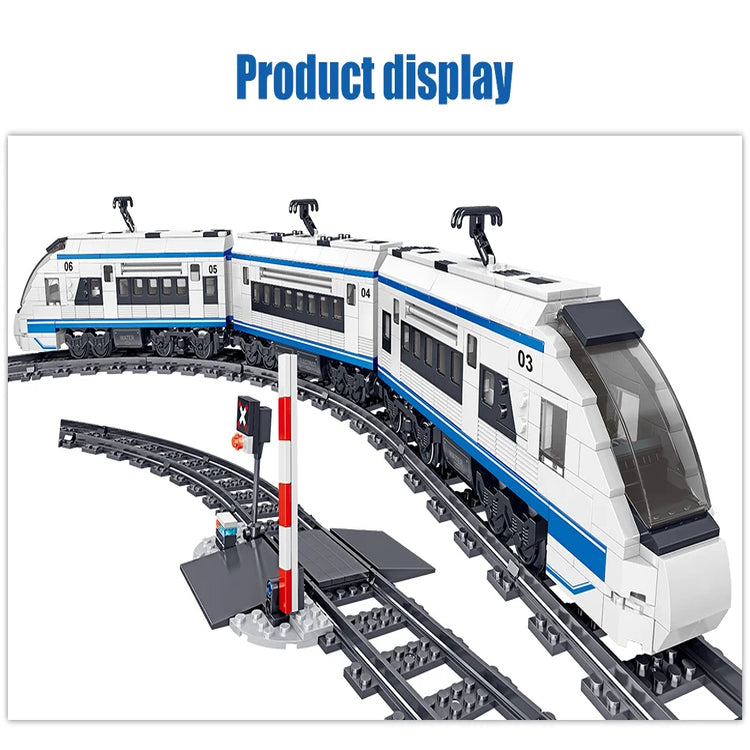 Building Block Train Track with Modular Magnetic Car Connections, Educational STEM Toy for Creativity and Motor Skills, Safe for Ages 5+