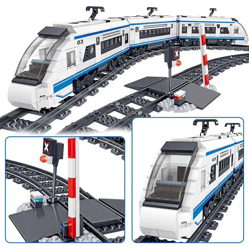 Building Block Train Track with Modular Magnetic Car Connections, Educational STEM Toy for Creativity and Motor Skills, Safe for Ages 5+
