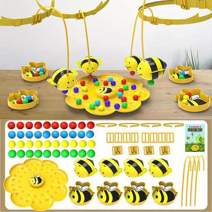 Bumblebee Board Game, Bee Eats Pollen Beads, Interactive Educational Toy, Safe for Ages 3+