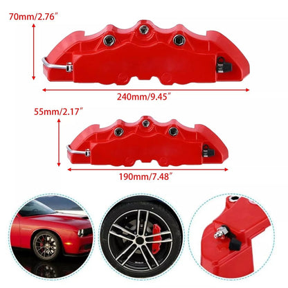 Car Brake Caliper Cover Red Brake  4 Pcs Universal Sets