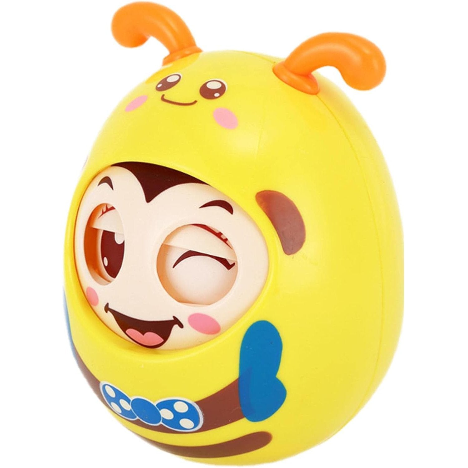Cartoon Bee Tumbler Toy – Wobbling Baby Toy for Hand-Eye Coordination