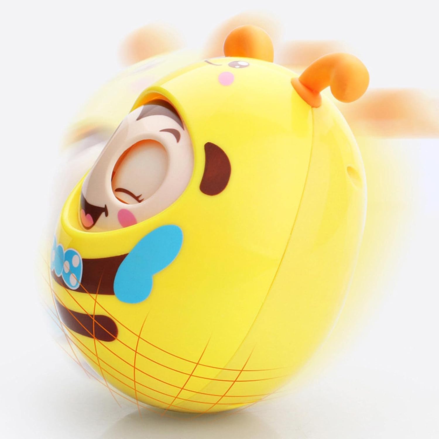 Cartoon Bee Tumbler Toy – Wobbling Baby Toy for Hand-Eye Coordination