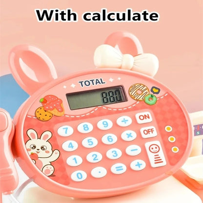 Cash Register Toy for Kids with Card Swipe Sound LED Lights and Built in Basic Calculator, Safe for Ages 3+