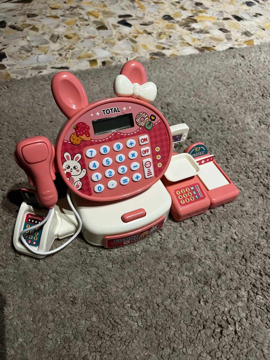 Cash Register Toy for Kids with Card Swipe Sound LED Lights and Built in Basic Calculator, Safe for Ages 3+