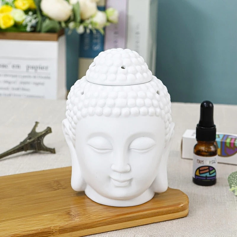 Ceramic Buddha Head Aromatherapy Candle Burner