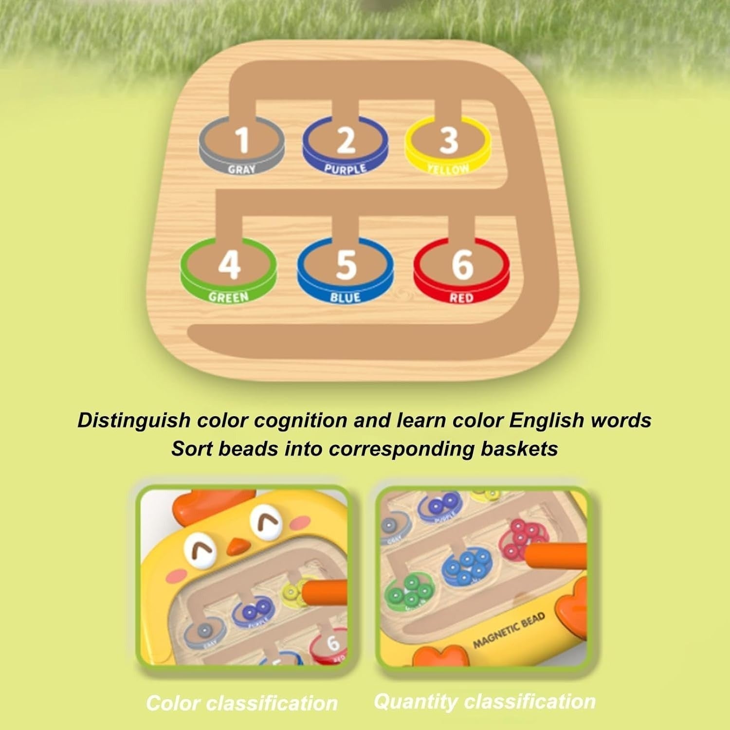 Chicken Montessori Magnetic Maze Educational Toy with Acrylic Cover, Safe for Ages 3+