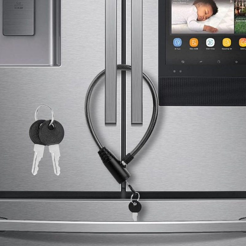 Childproof Refrigerator Door Lock with Keys, Baby Safety Cable Latch