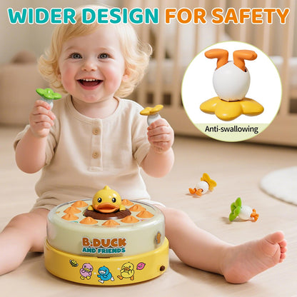 Children Duck Fishing Toy with Spring Popping Ducks, Catching Net and Spinner Base – Safe for Ages 3+
