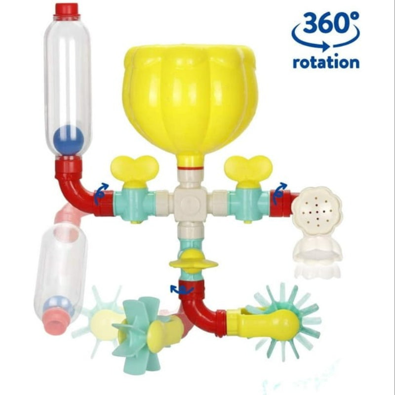 Children's Bath Toy with Water Spray Rotating Wheel and Shower Simulation Safe for Ages 1+