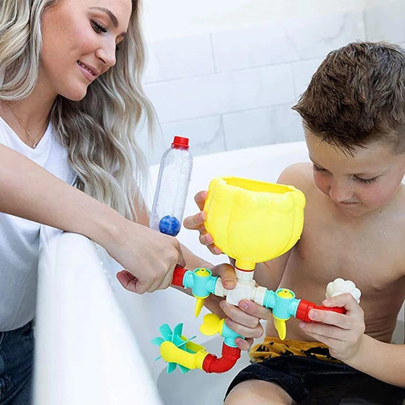 Children's Bath Toy with Water Spray Rotating Wheel and Shower Simulation Safe for Ages 1+