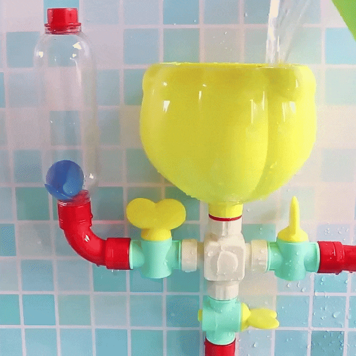 Children's Bath Toy with Water Spray Rotating Wheel and Shower Simulation Safe for Ages 1+