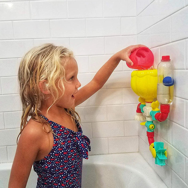 Children's Bath Toy with Water Spray Rotating Wheel and Shower Simulation Safe for Ages 1+
