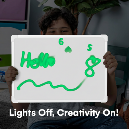 Children’s Drawing Board with LED Light Drawing – Includes Alphabet and Number Stencils, Encourages Creativity and Learning Safe For Ages 3+