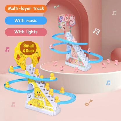 Children's Ducklings Climb with Fun Music & LED Lights and Educational, Safe for Months 9+