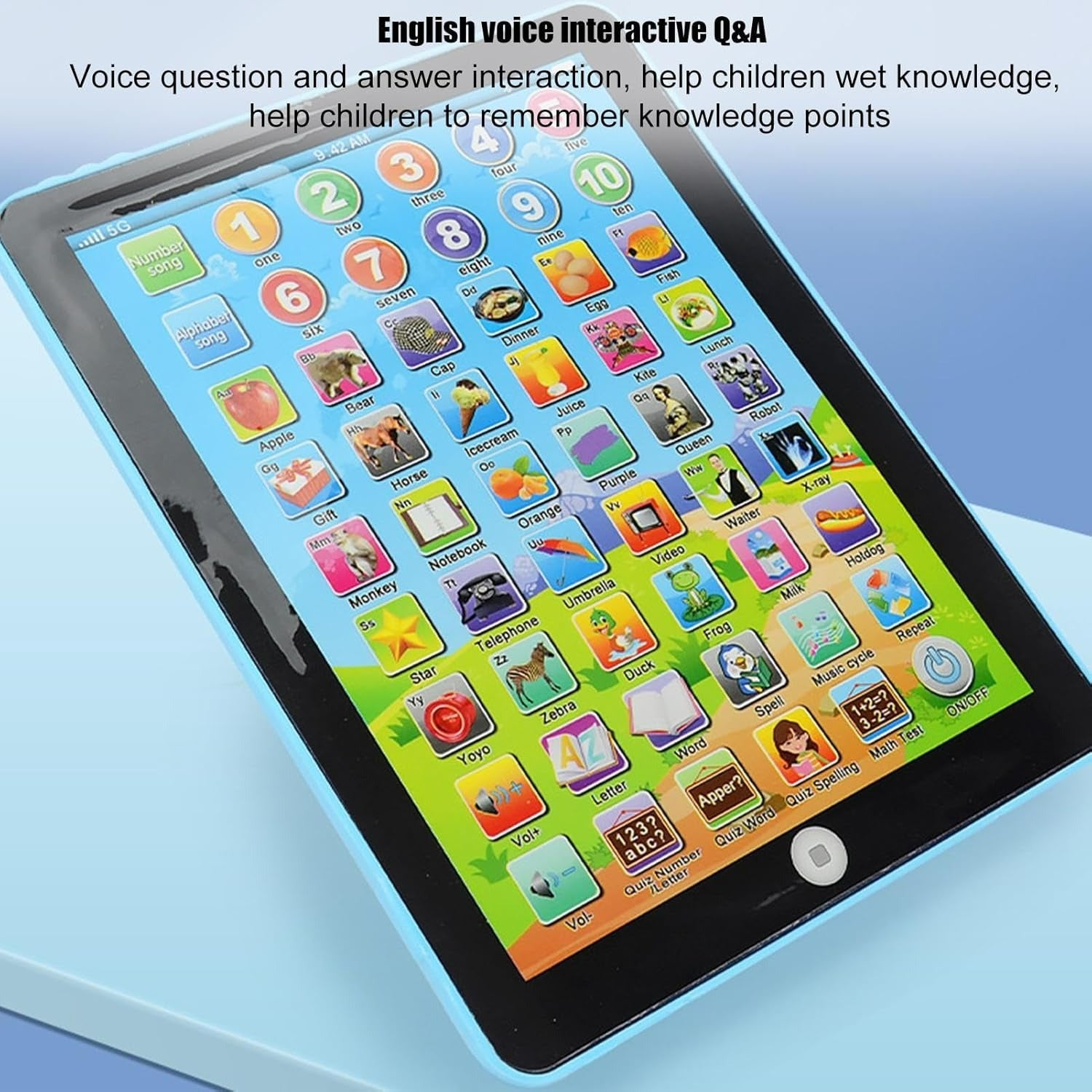 Children's Educational Tablet Interactive Learning Toy for 3-6 Year Olds ABS Plastic