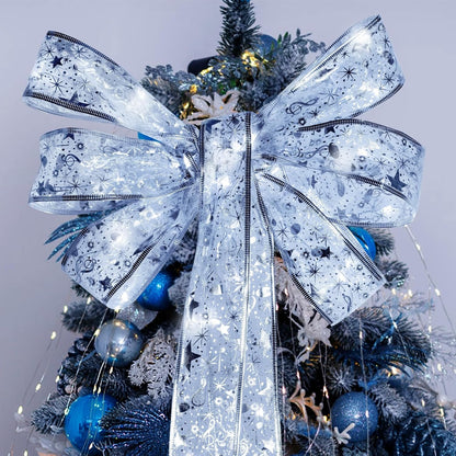 Christmas Ribbon Fairy Lights - Colorful Tree Decoration & DIY Bow Light Strip
