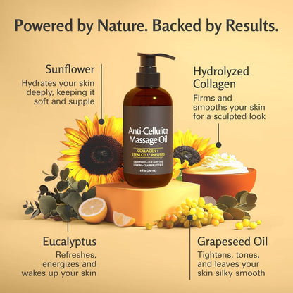Collagen Firming Anti-Cellulite Body Oil Relaxes Your Body and Brightens, Smooths Skin