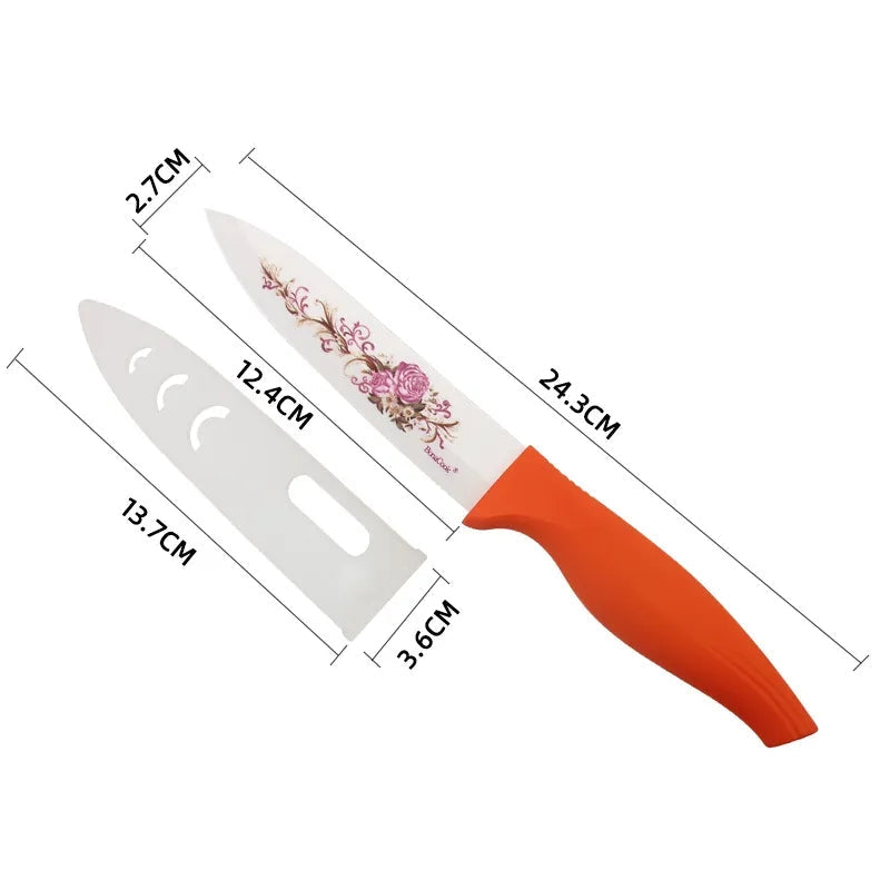 Colorful Zirconium Oxide Ceramic Knife Set with Sheaths