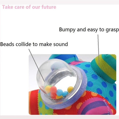 Colorful Musical Rattle with Soft Fabric and Beads That Make Sounds When Shaken for Tiny Explorers Aged 3+ Months