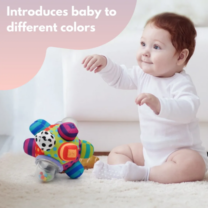 Colorful Musical Rattle with Soft Fabric and Beads That Make Sounds When Shaken for Tiny Explorers Aged 3+ Months