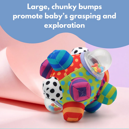 Colorful Musical Rattle with Soft Fabric and Beads That Make Sounds When Shaken for Tiny Explorers Aged 3+ Months