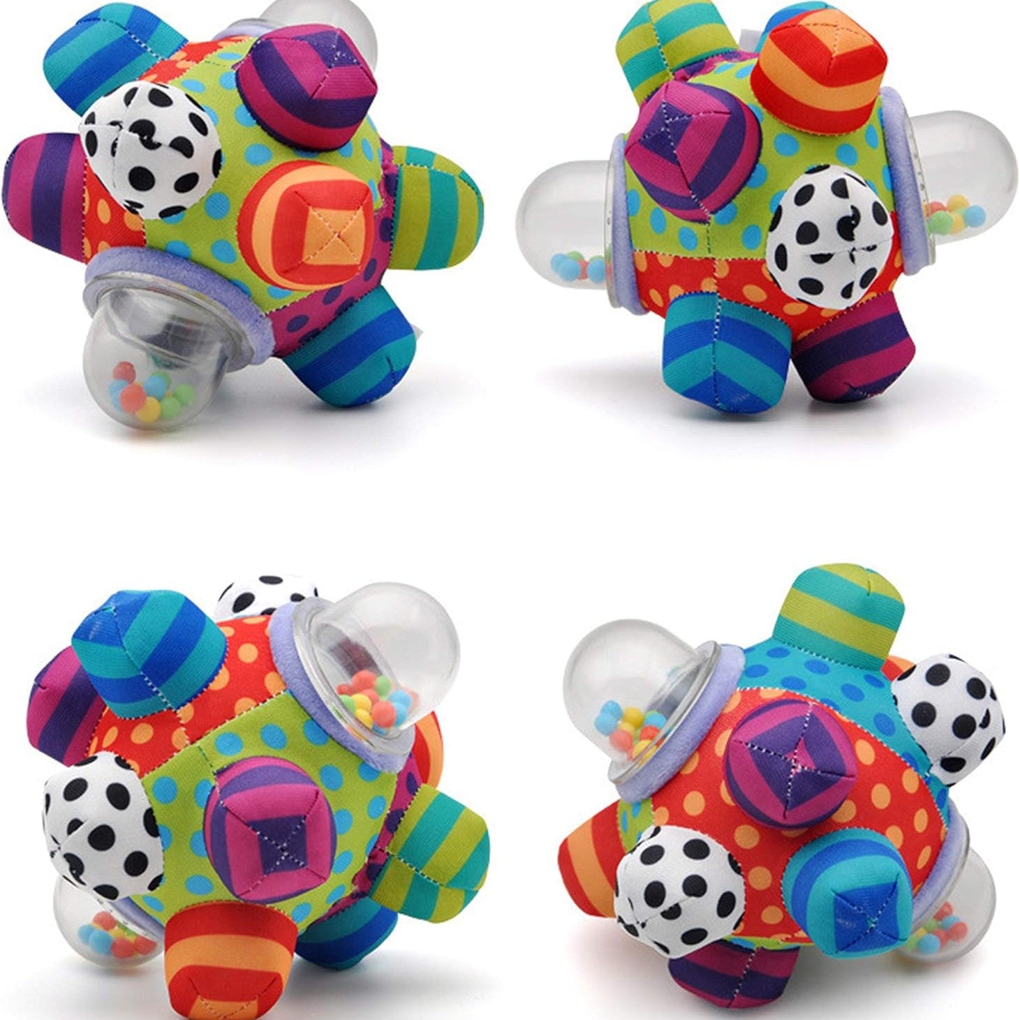 Colorful Musical Rattle with Soft Fabric and Beads That Make Sounds When Shaken for Tiny Explorers Aged 3+ Months