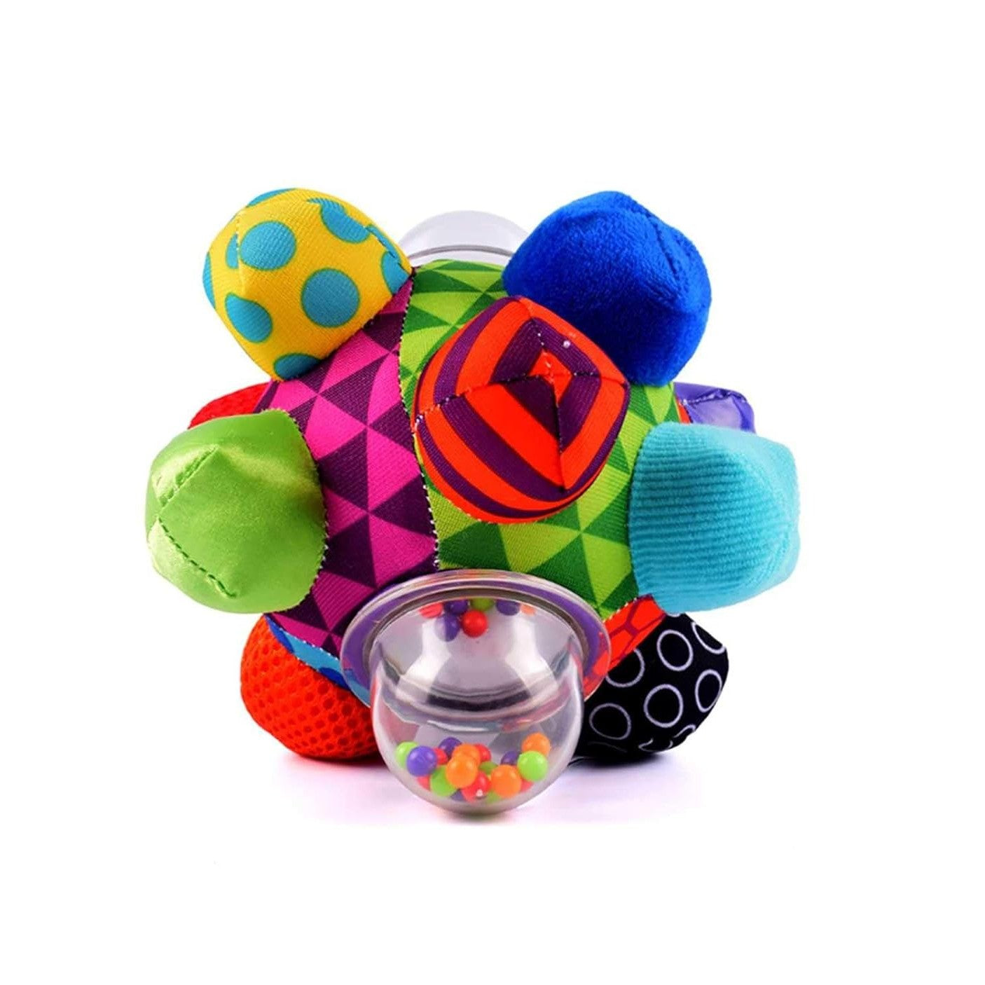 Colorful Musical Rattle with Soft Fabric and Beads That Make Sounds When Shaken for Tiny Explorers Aged 3+ Months