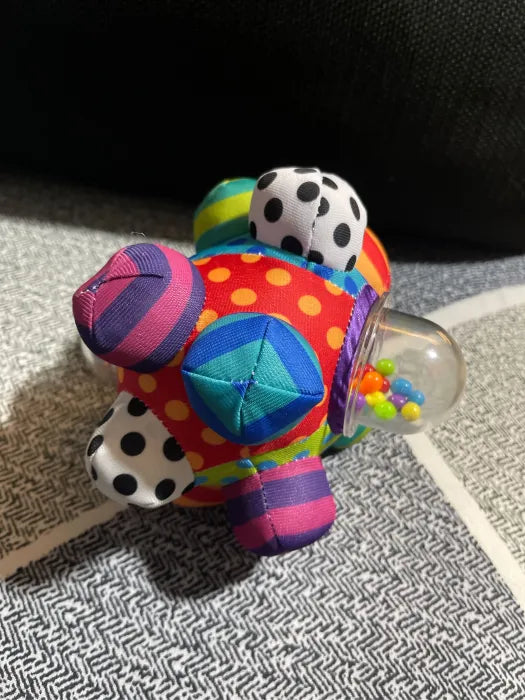Colorful Musical Rattle with Soft Fabric and Beads That Make Sounds When Shaken for Tiny Explorers Aged 3+ Months