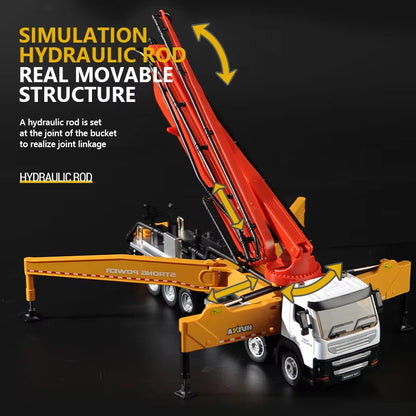 Concrete Pump Truck Toy with 1:50 Accurate Scale Model, Flexible Joint Structure, Safe for Ages 3+