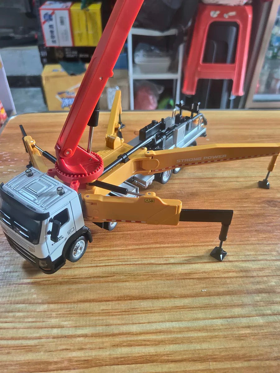 Concrete Pump Truck Toy with 1:50 Accurate Scale Model, Flexible Joint Structure, Safe for Ages 3+