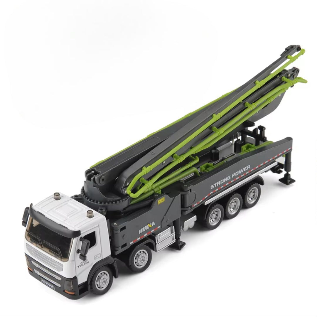 Concrete Pump Truck Toy with 1:50 Accurate Scale Model, Flexible Joint Structure, Safe for Ages 3+