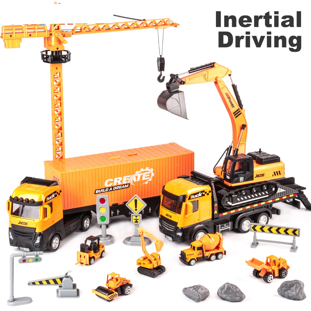 Construction Vehicles Toy, STEM Learning & Imaginative Play, Skill-Building, Safe for Ages 3+