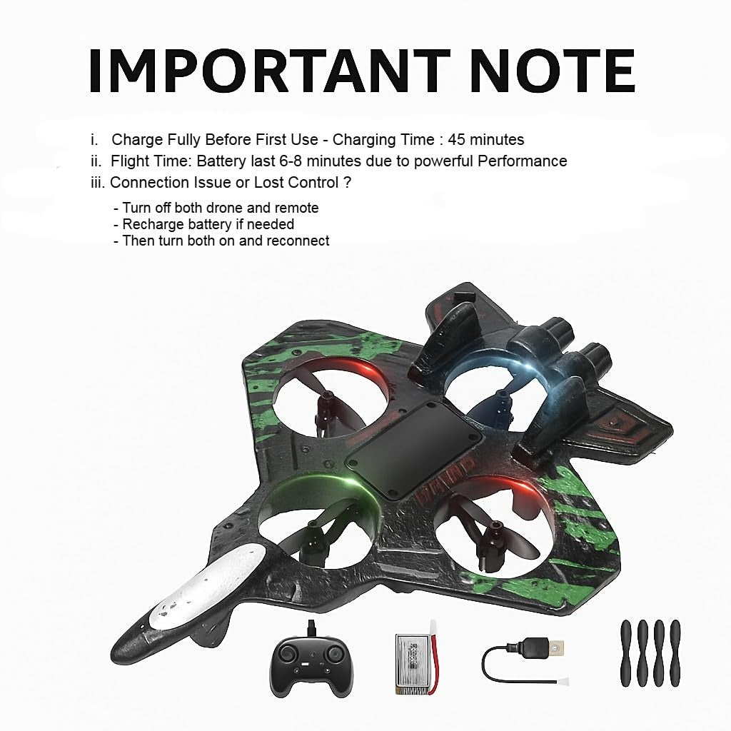 Control Fighter Electric With Stunt & Hovering, Multi-Color LED, Windproof, USB Rechargeable for Ages 14+