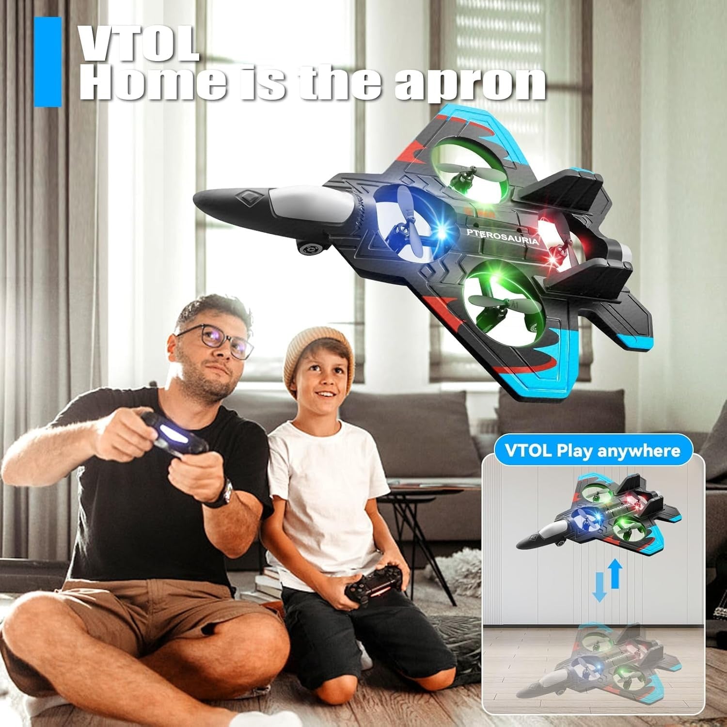 Control Fighter Electric With Stunt & Hovering, Multi-Color LED, Windproof, USB Rechargeable for Ages 14+