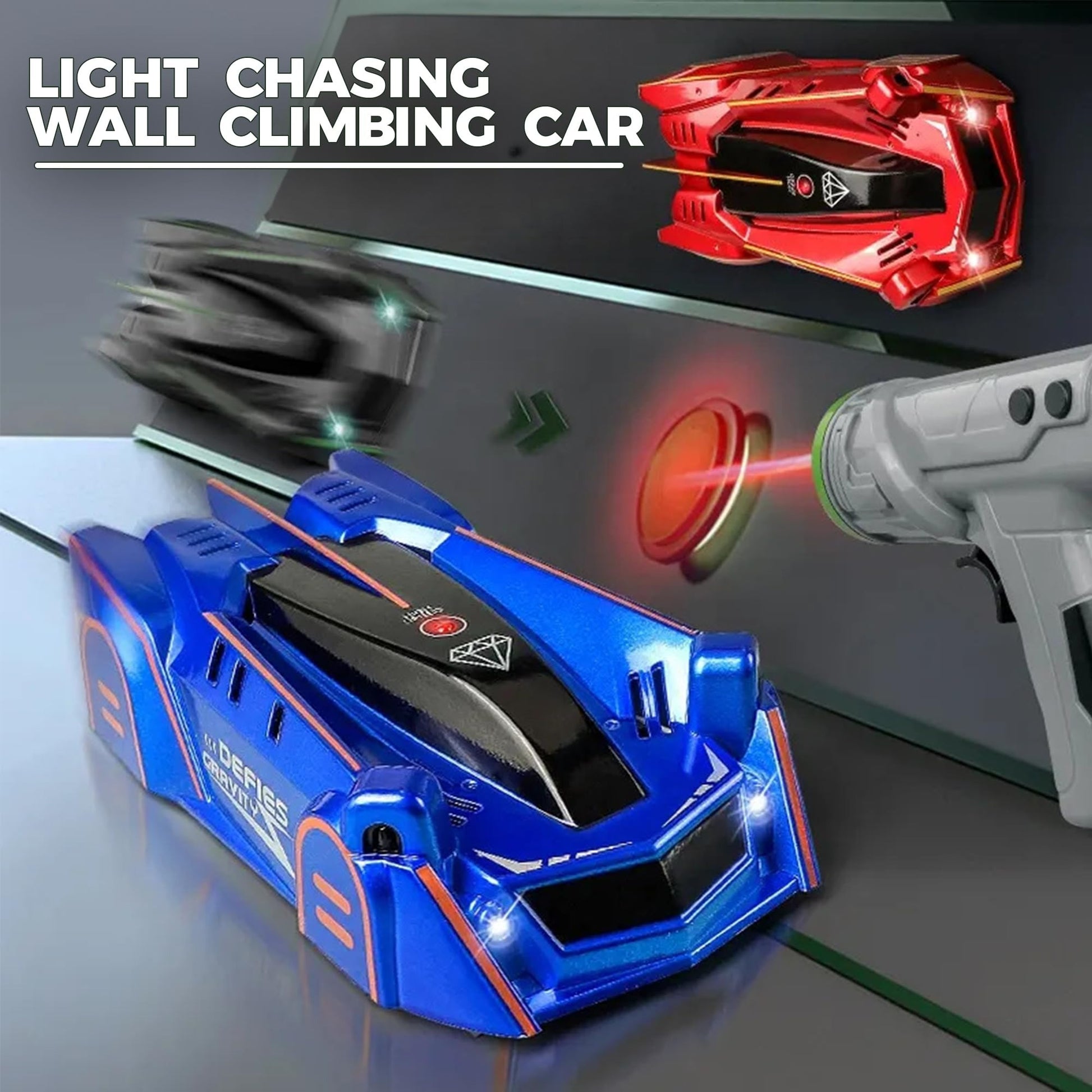Control Wall-Climbing Car with Lighting Sensors, Long Battery Life, Infrared Remote Control  – Safe for Ages 3+
