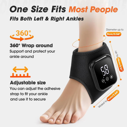 Cordless Heated Foot & Ankle Massager 2 Piece – 3 Heat Levels 3 Vibration Modes Infrared Hot Compress