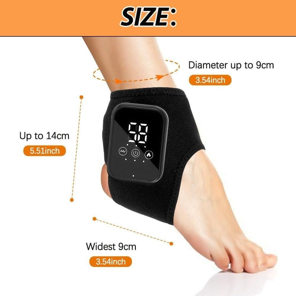 Cordless Heated Foot & Ankle Massager 2 Piece – 3 Heat Levels 3 Vibration Modes Infrared Hot Compress