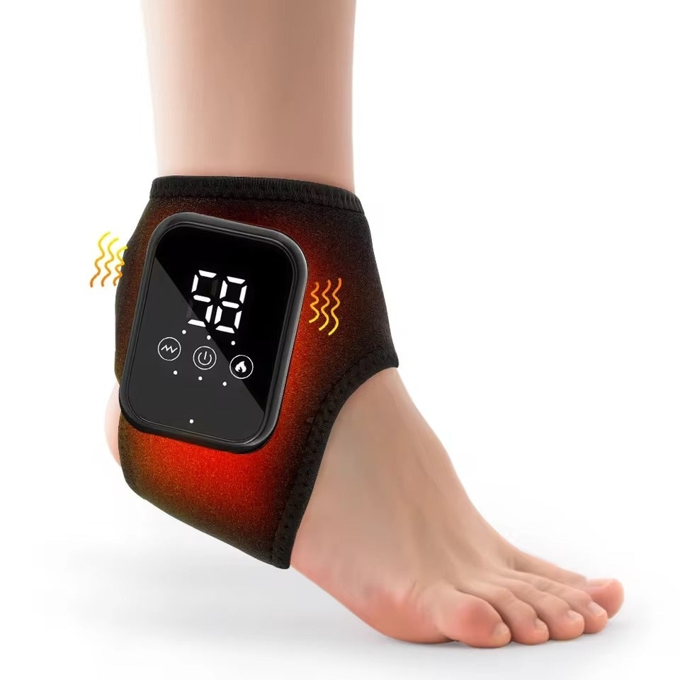 Cordless Heated Foot & Ankle Massager 2 Piece – 3 Heat Levels 3 Vibration Modes Infrared Hot Compress